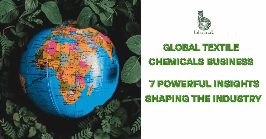 A vibrant world globe set against lush green leaves, highlighting a bold contrast between nature and geography. - Global Textile Chemicals Business 1