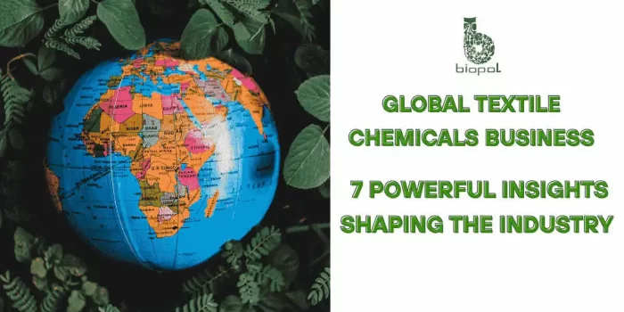 A vibrant world globe set against lush green leaves, highlighting a bold contrast between nature and geography. - Global Textile Chemicals Business 1