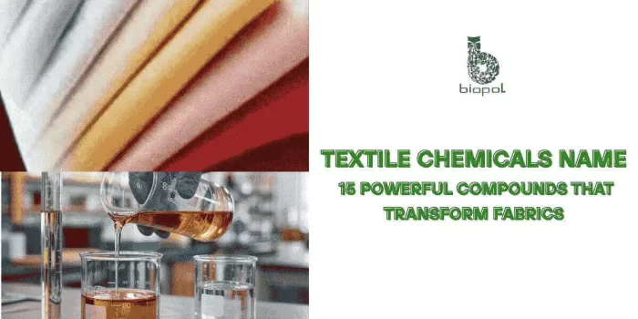 colorful fabrics and lab flasks symbolizing textile chemical applications - textile chemicals name list 1