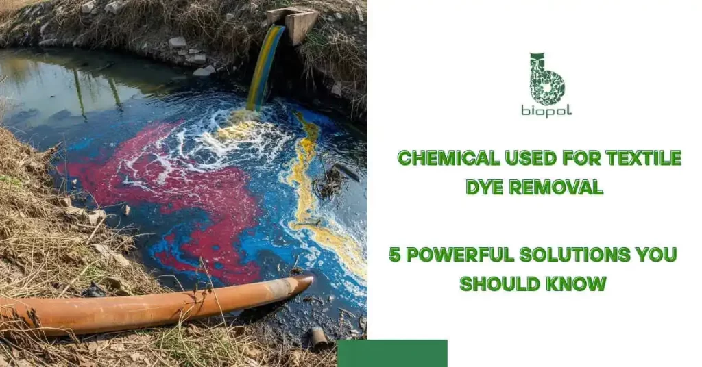 Polluted river or drain showing brightly colored textile wastewater. - chemical used for textile dye removal 1
