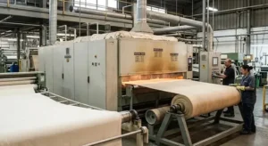 Industrial waterproofing process applying silicone and paraffin wax emulsions on cotton canvas fabric under heat curing. -What Chemicals Can Waterproof a Textile Like Canvas. -1