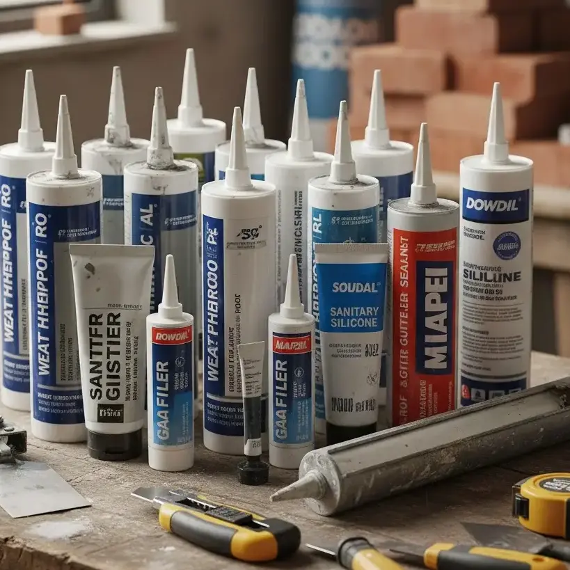 Various silicone sealant cartridges and tubes arranged together, showing construction-grade sealants used for waterproofing and sealing. -Where Can I Buy High-Quality Silicone Sealant?.- 1