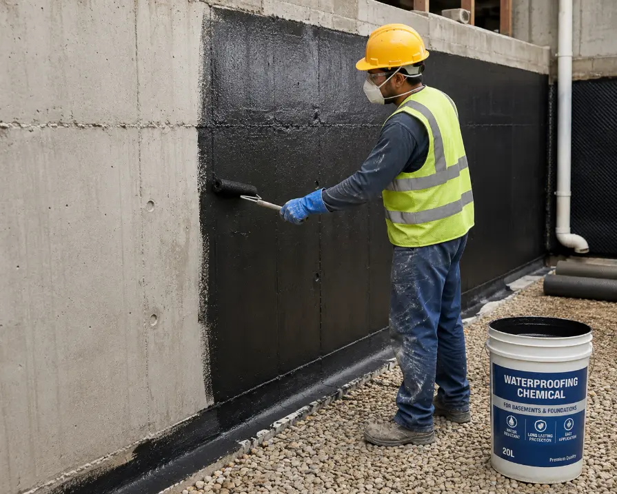 Basement Waterproofing in Progress-Construction Chemical Additives 2