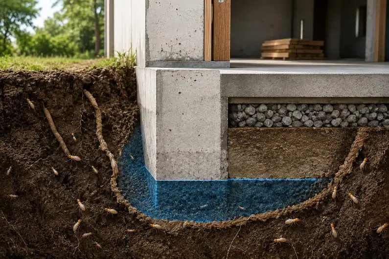 Chemical barrier protecting building foundation-Anti-Termite Chemicals for Construction 1
