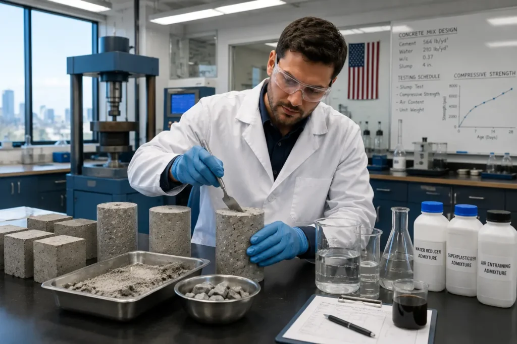 Chemical engineer testing concrete samples-Chemical Engineering in Construction 2