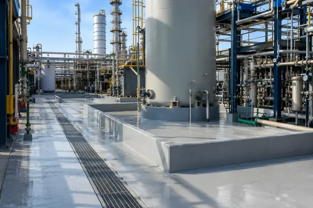 Clean Industrial Chemical Plant Panorama-Chemical Resistant Construction 3