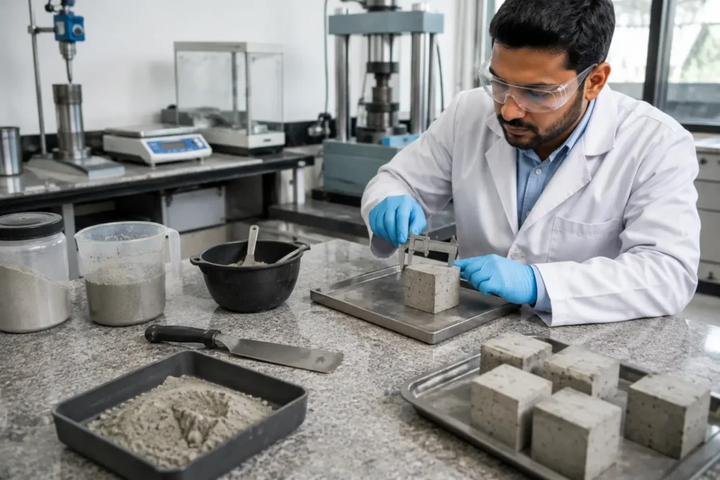 Concrete Cube Testing in Modern Laboratory-Grout 3