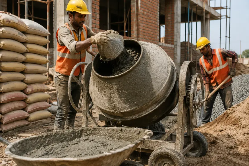Concrete Mixer Construction Crew-Mortar3