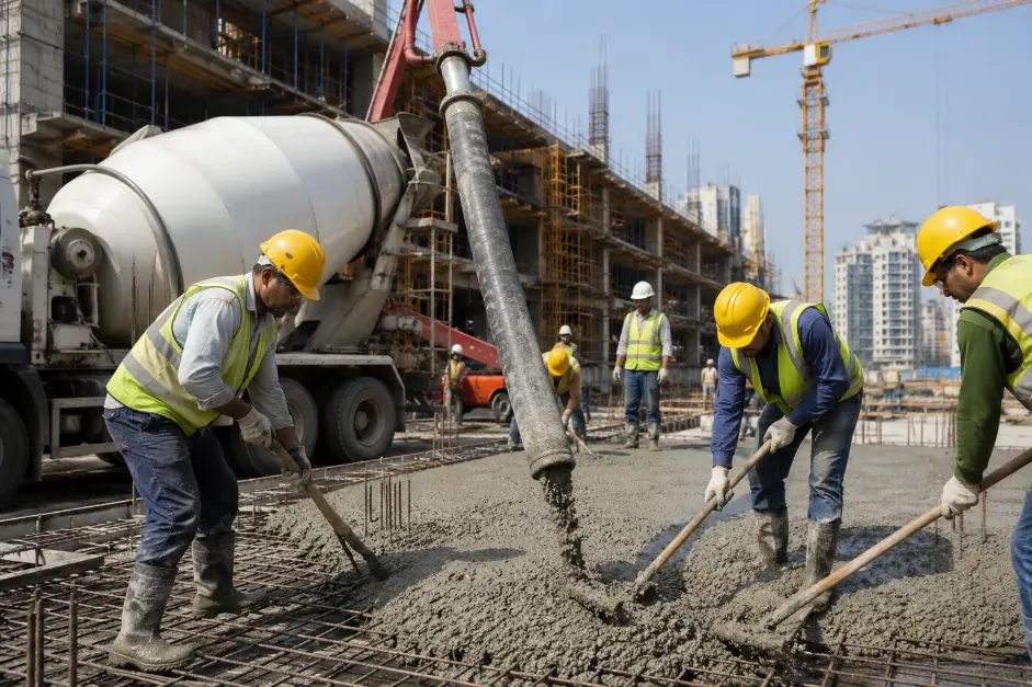 Concrete Pour at a City Construction Site-Admixture: Uses and Applications 3