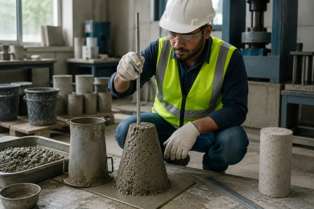 Concrete Slump Test in Industrial Lab-PCE Admixture3