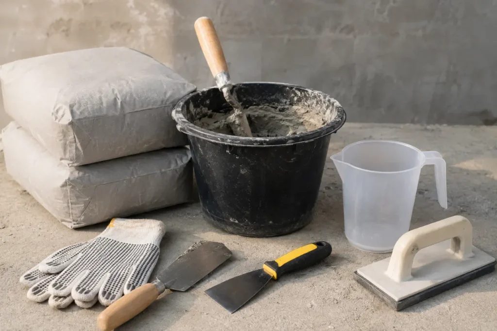 Construction Mortar Tools Still Life-Repair Mortar 2