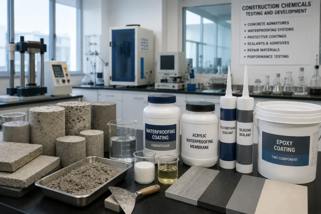 Construction chemicals testing laboratory setup-Chemical Engineering in Construction 1