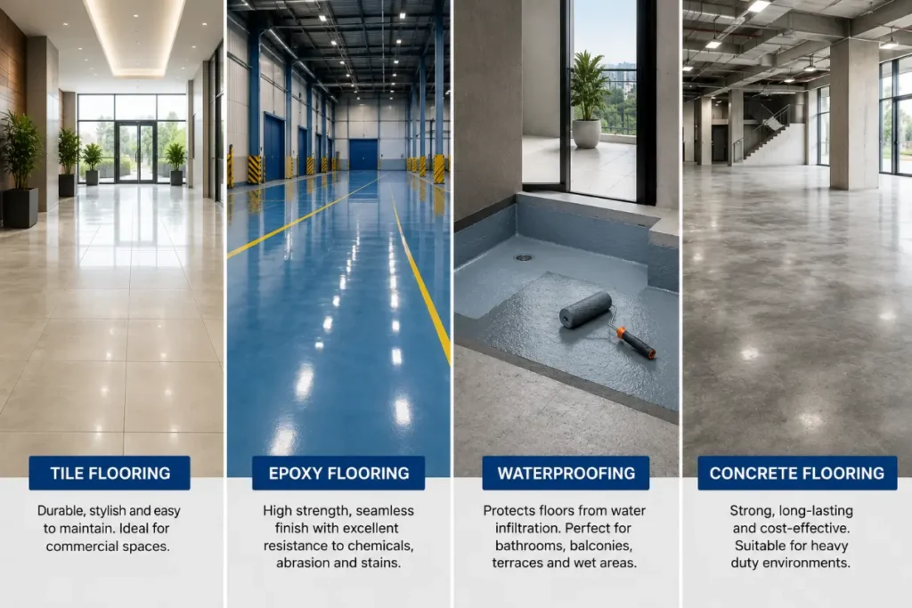 Flooring applications in commercial space-Construction Chemicals for Flooring 3