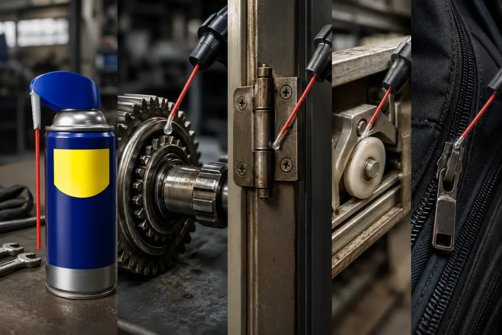 Automotive technicians often apply silicone based lubricants to weather stripping to prevent doors from sticking during freeze cycles. It shows silicone based lubricants.
