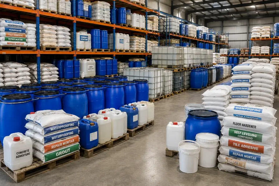 Industrial Warehouse of Construction Supplies-Bulk Chemical Materials for Construction1