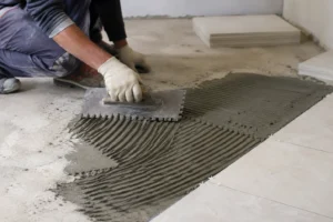 Laying Tiles with a Notched Trowel-Tile Adhesive1