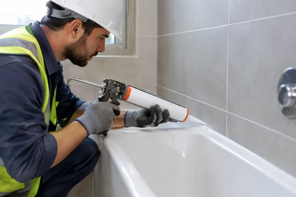 Professional Bathroom Caulking Repair-Silicone Sealant 2