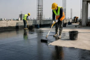 Rooftop Waterproofing in Progress-Waterproofing Construction Chemicals1