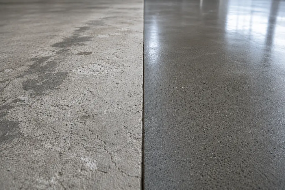 Rough and Polished Concrete Split-Floor Hardener 1