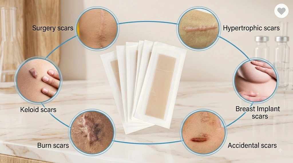 Medical silicone sheets vs gel applications for treating keloids and surgery scars.