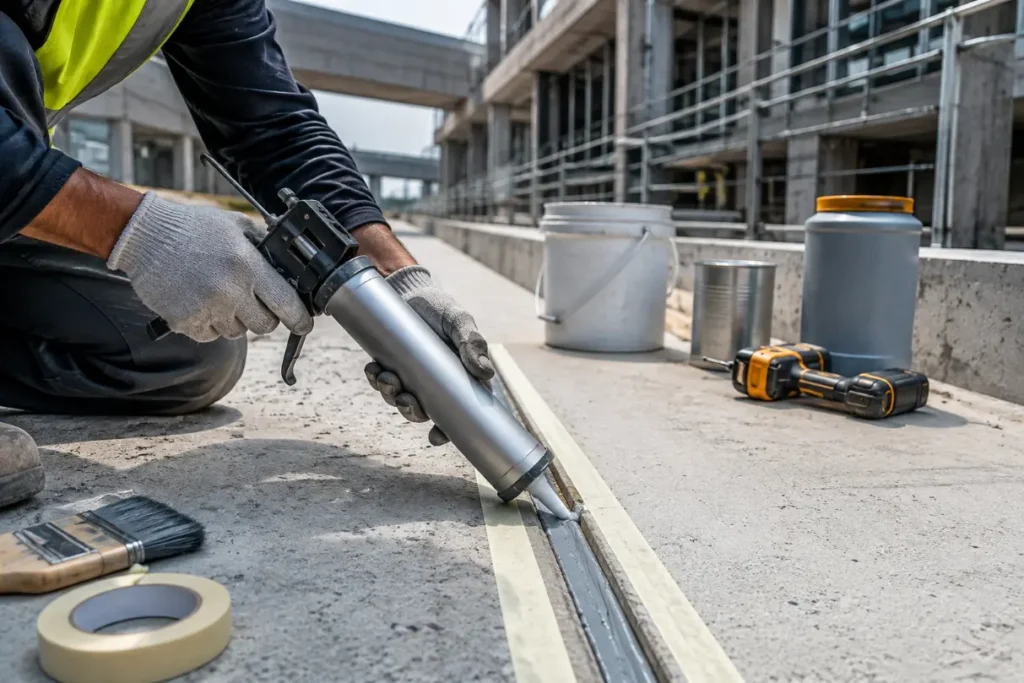 Sealant applied to expansion joint-Construction Chemical Products3