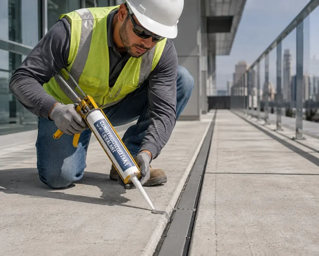 Worker sealing concrete expansion joint-Construction Chemical Additives 3