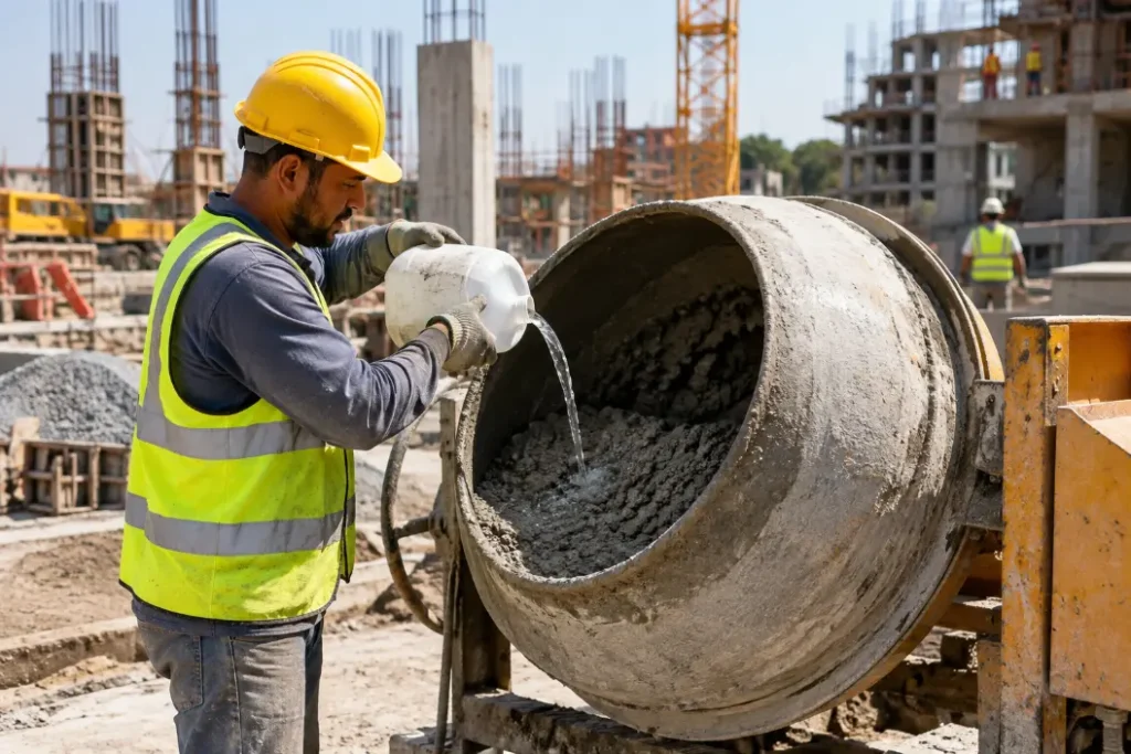 Concrete Mixing at the Construction Site-Fast Setting Concrete Admixture 3