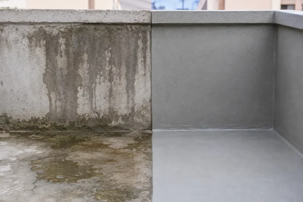 Weathered Concrete vs Fresh Finish-Cement Waterproofing 3