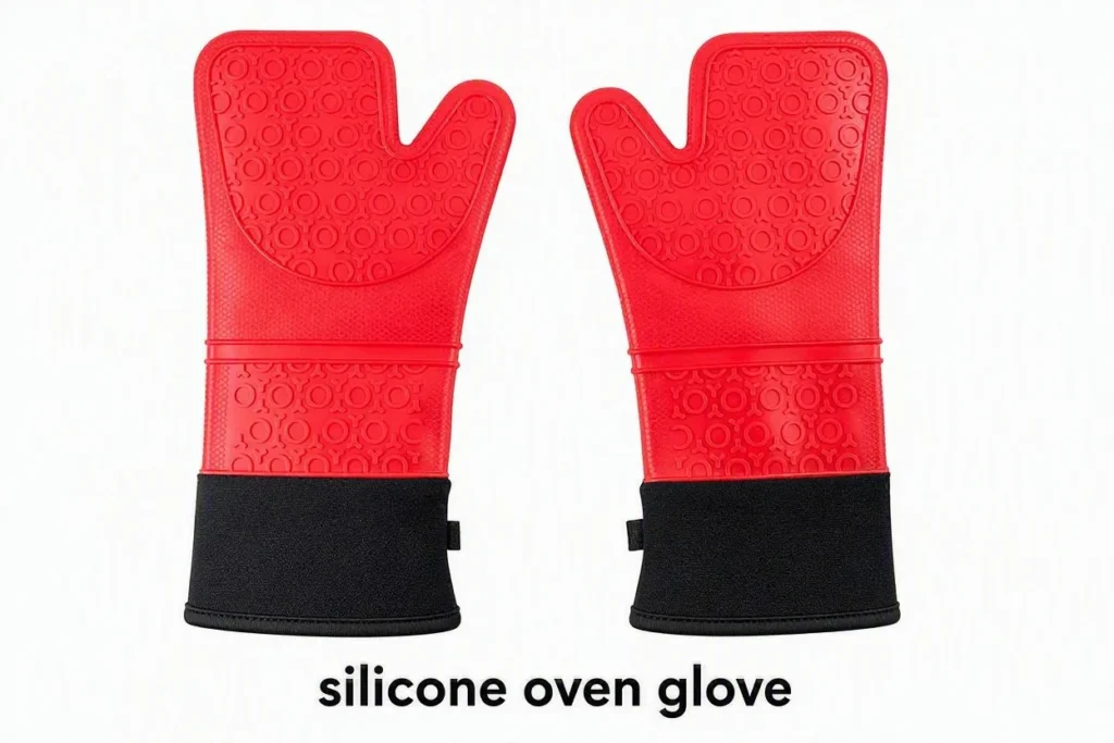 silicone oven glove for kitchen safety.