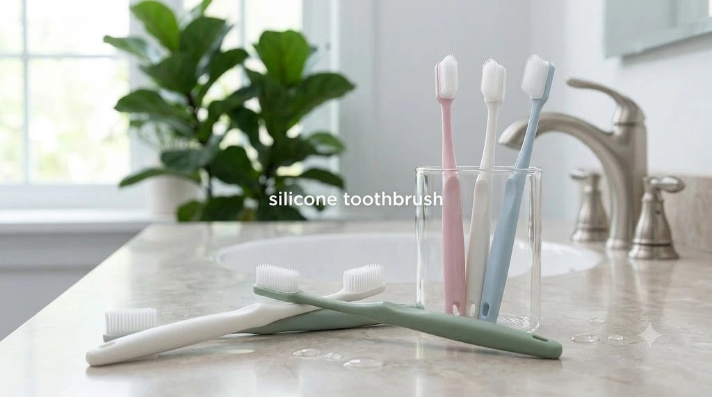 Silicone toothbrush collection for oral care.