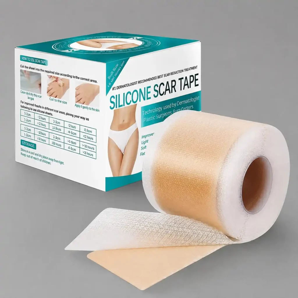 Silicone scar sheets rolls on grey background - silicone scar sheets - Image 2