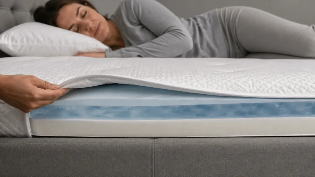Silicone gel bed overlay showing the gel layer beneath the mattress cover - silicone gel bed - 2